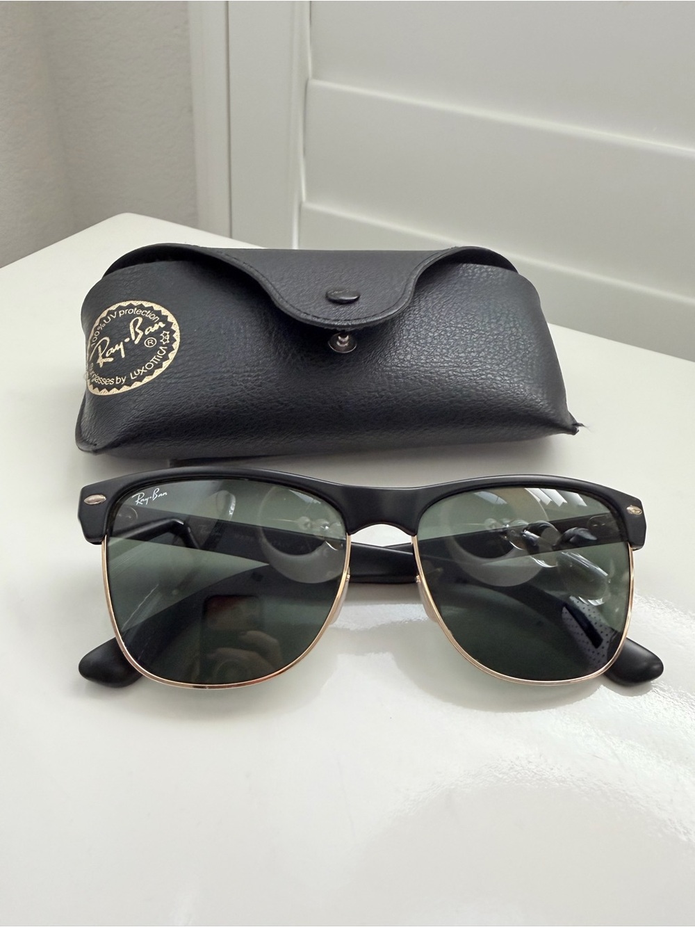 Ray-Ban Black and Gold Clubmaster Sunglasses